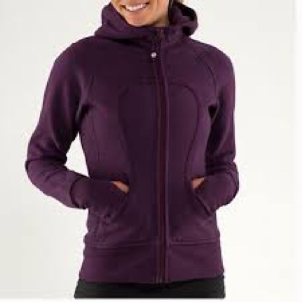 Lululemon Athletica purple full zip up Scuba Hoodie size 8
